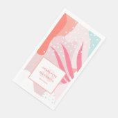 Moderne koraal Abstract Patroon Bruiloft bruid bru Servet (Hoek)