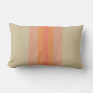 Moderne koraal beige striped lumbar Pillow Kussen