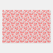 Moderne Koraal Bloem Inpakpapier Vel (Voorkant)