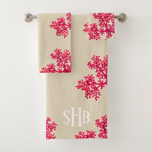 Moderne koraal bloemknoppen bad handdoek (Insitu)
