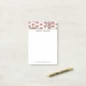 Moderne Koraal Cute Koala en Tropisch Blad Post-it® Notes (Op bureau)