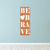 Moderne koraal en wit zijn moedig met hart canvas afdruk (Insitu (Houten vloer))