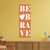 Moderne koraal en wit zijn moedig met hart canvas afdruk (Insitu (Woonkamer))