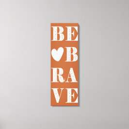 Moderne koraal en wit zijn moedig met hart canvas afdruk