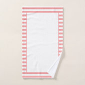 Moderne koraal en witte streep bad handdoek (Handdoek)