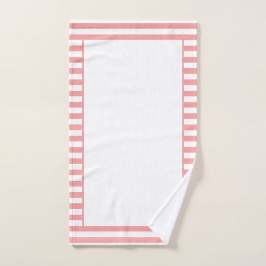 Moderne koraal en witte streep bad handdoek (Handdoek)
