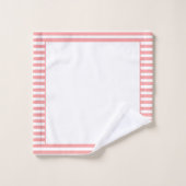 Moderne koraal en witte streep bad handdoek (Wasdoekje)