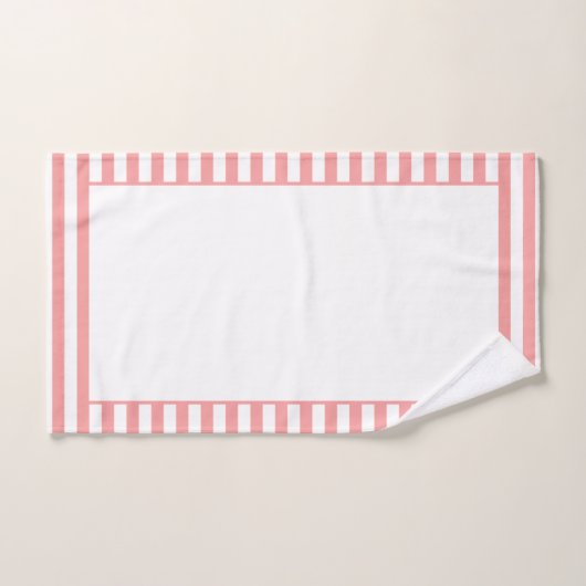 Moderne koraal en witte streep bad handdoek (Handdoek)