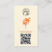 Moderne koraal event planner foto qr code logo visitekaartje (Achterkant)