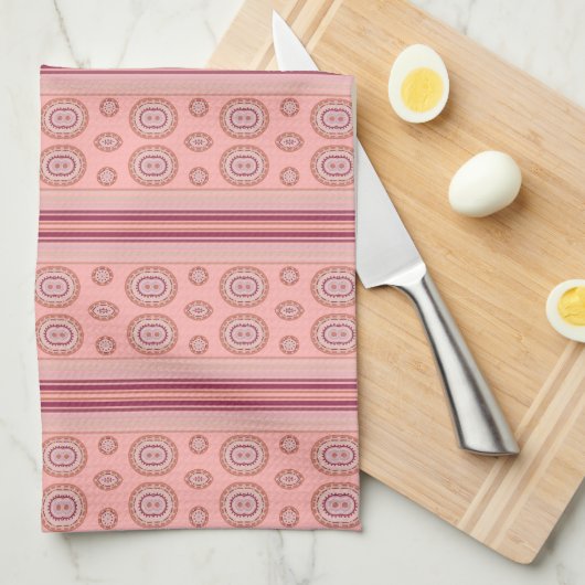 Moderne koraal gepatterd theedoek (Quarter Fold)