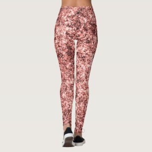 Moderne koraal glinsterende glanspatroon op maat g leggings