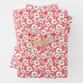 Moderne koraal inpakpapier vel (In situ)