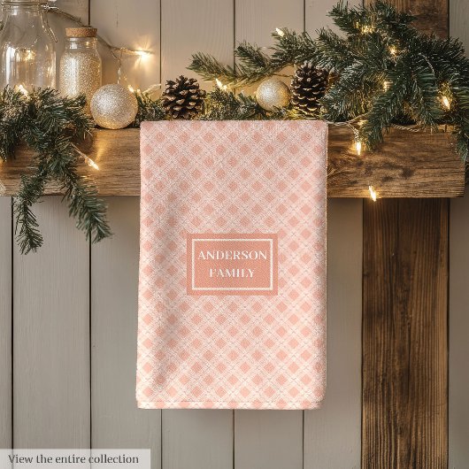 Moderne Koraal Keukenhanddoek Persoonlijke Plaid C