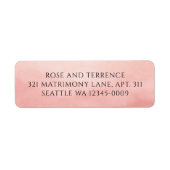 Moderne Koraal Kust Chic Elegant Retouradres Etiket (Voorkant)