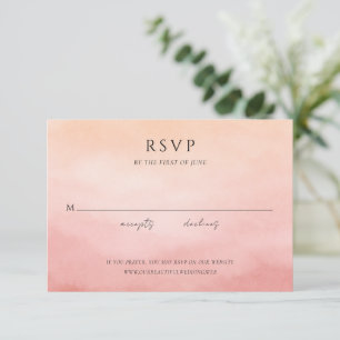 Moderne Koraal Kust Chic Elegante Trouwdag RSVP Kaartje