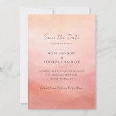 Moderne Koraal Kust Chic Elegante Trouwdag Save The Date (Voorkant)