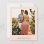 Moderne Koraal Kust Chic Trouwkaart Save the Date (Achterkant)