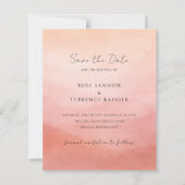 Moderne Koraal Kust Chic Trouwkaart Save the Date (Voorkant)