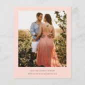 Moderne Koraal Kust Chic Trouwkaart Save the Date Flyer (Achterkant)