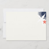 Moderne Koraal & Marine Nautische Huwelijk Kaart (Achterkant)