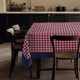 Moderne Koraal Marine Tafelkleed Trendy Plaid Dini