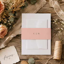 Moderne Koraal Monogram Minimalistische Elegante T Uitnodigingen Wikkel