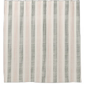 Moderne Koraal Preach Sage Groene Streep Boho Douchegordijn (Voorkant)