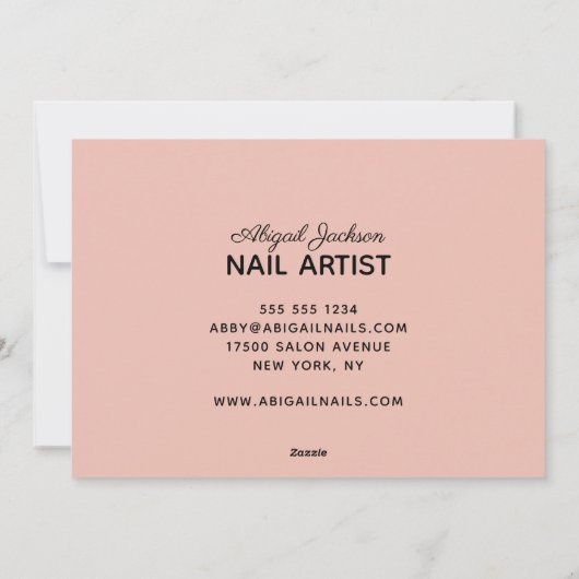 Moderne koraal Roos marmerbare nagels op naam Feestdagenkaart (Achterkant)