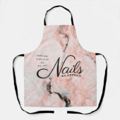 Moderne koraal Roos marmerbare nagels op naam Schort (Voorkant)