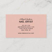 Moderne koraal Roos marmerbare nagels op naam  Visitekaartje (Achterkant)