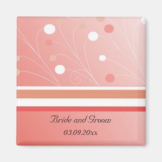 Moderne Koraal Save the Date Magneet (Voorkant)