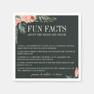 Moderne Koraal Tropen Fun Facts Servet