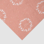 Moderne koraal + witte vrolijke kerst Holly krans Tissuepapier (Detail)