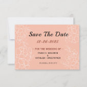 Moderne koraalbruine bruiloft save the date (Voorkant)
