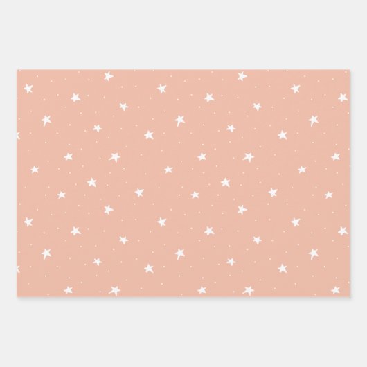 Moderne koraalkleur F1B9A3 Inpakpapier Vel (Voorkant 3)