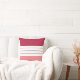 Moderne koraalmagenta stripes kussen