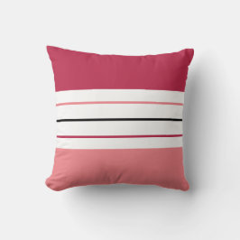 Moderne koraalmagenta stripes kussen