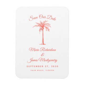 Moderne koraalpalmstransport sparen de datum magneet