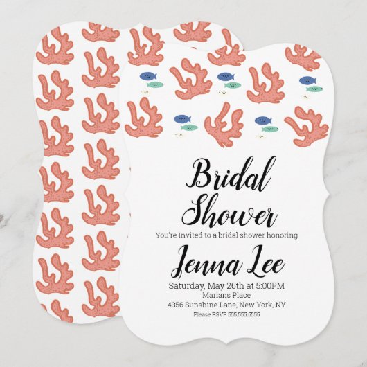 Moderne koraalrif en vis kaart (Voorkant / Achterkant)