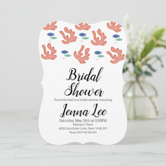 Moderne koraalrif en vis kaart (Staand voorkant)