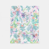 Moderne koraalroze blauwgroen waterverf floreel pa fleece deken (Voorkant)