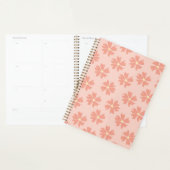 Moderne koraalroze bloempatroon op zachte pastel planner (Display)