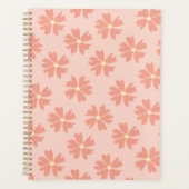 Moderne koraalroze bloempatroon op zachte pastel planner (Voorkant)