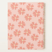 Moderne koraalroze bloempatroon op zachte pastel planner (Achterkant)