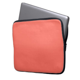 Moderne koraalroze effen kleur laptop sleeve