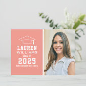 Moderne koraalroze fotograaf kaart (Staand voorkant)