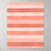 Moderne koraalroze getextureerde stripes Art Poster (Voorkant)