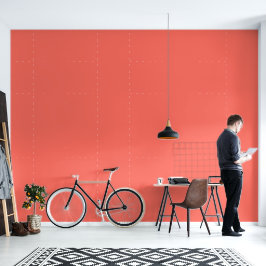 Moderne koraalroze kantoor interieurdecoratie wint behang