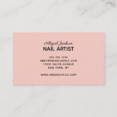 Moderne koraalroze marmernagels op naam visitekaartje (Achterkant)