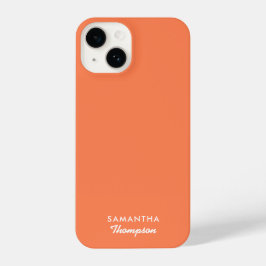 Moderne koraalroze Oranje handtekening, monogramme iPhone 14 Hoesje